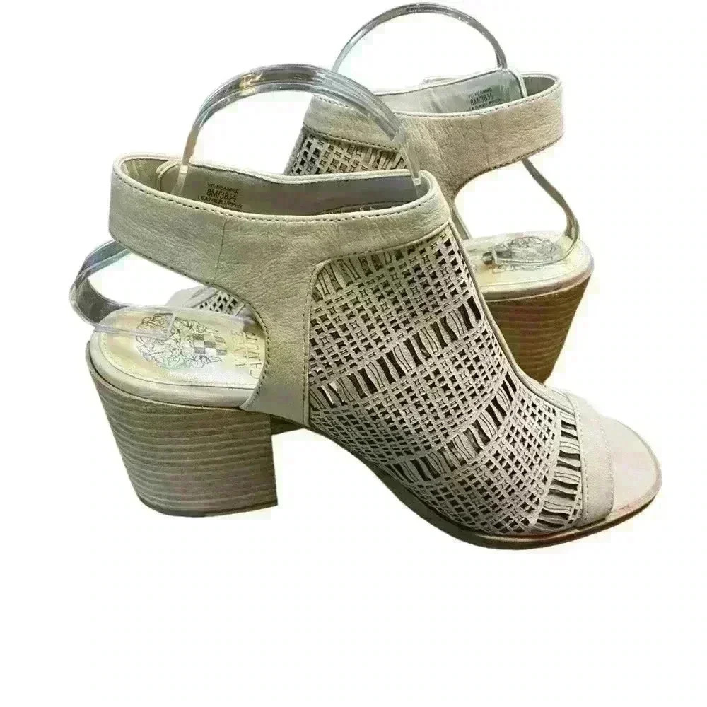 Vince Camuto Keannie Beige Laser Cutout
Leather adjustable Heel Sandals Size 8 - Picture 2 of 8